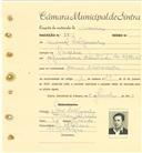 Registo de matricula de carroceiro em nome de Manuel Salgueiro, morador no Cacém, com o nº de inscrição 1806.