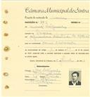 Registo de matricula de carroceiro em nome de Manuel Salgueiro, morador no Cacém, com o nº de inscrição 1806.