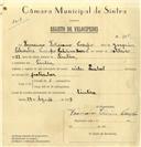 Registo de velocípede de marca Cycles Pombal, com o nº 6611, em nome de Francisco Feliciano Crespo, morador em Sintra.