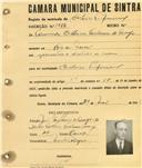 Registo de matricula de cocheiro profissional em nome de Armando Calheiros Fontoura de Araújo, morador em Rio de Mouro, com o nº de inscrição 1024.
