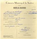 Registo de velocípede com o nº 6840, em nome de Francisco dos Santos Neto, morador em Carenque.