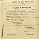 Registo de velocípede com o nº 4546, em nome de Manuel dos Anjos [...], morador em Carenque.