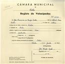 Registo de velocípede com o nº 3678, em nome de José Francisco de Campos Avelar, morador em Belas.