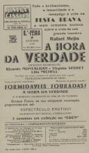 Programa do filme "A hora da verdade" com a participação dos atores Ricardo Montalban, Virgínia Serret e Lilia Michell.