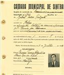 Registo de matricula de carroceiro 2 ou mais animais em nome de Gabriel Isidro Pialgata, morador em Meleças, com o nº de inscrição 1744.