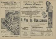 Programa do filme "A Voz da Consciência" com a participação de Leo Genn, Claire Trevor e Sydney Greenstreet.