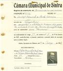 Registo de matricula de carroceiro de 2 ou mais animais em nome de Aníbal Elvenich da Cunha Oliveira, morador em Pero Pinheiro, com o nº de inscrição 2189.