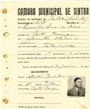 Registo de matricula de velocipedista em nome de Emílio Querido Dias, morador em Ponte Carenque, com o nº de inscrição 2121.