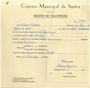 Registo de velocípede com o nº 9711, em nome de Álvaro Alves, morador em Pendão.