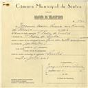 Registo de velocípede de marca Raio com motor Cuciolo, com o nº 5810, em nome de Joaquim Soares Pereira, morador em S. Pedro de Sintra.