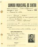 Registo de matricula de cocheiro profissional em nome de Inocêncio da Silva, morador no Banzão, Colares, com o nº de inscrição 764.