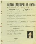 Registo de matricula de velocipedista em nome de Joaquim de Jesus Duarte, morador em Albarraque, com o nº de inscrição 1826.