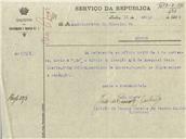 Ofício dirigido ao Administrador do Concelho de Sintra, proveniente do Distrito de Recrutamento e Reserva nº 1, Tenente Coronel João de Passos Pereira de Castro Júnior, referente ao envio do titulo de isenção m/5 de Ezequiel Paulo Duarte.