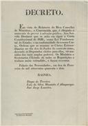 Circular do Administrador Geral, passada pelo Secretário Geral Joaquim José Dias Lopes de Vasconcelos, dirigida ao presidente da Câmara Municipal de Belas, dando conhecimento do decreto real de 10 de Fevereiro, que repõe em vigor a Carta Constitucional.