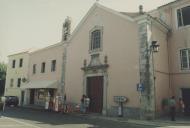 Capela e farmácia do hospital da Misericórdia de Sintra, com a bomba de gasolina.