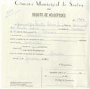 Registo de velocípede com o nº 4984, em nome de Manuel dos Santos Silva Júnior, morador em Idanha.