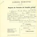 Registo de um veiculo de duas rodas tirado por um animal de espécie muar destinado a transporte de mercadorias em nome de Joaquim Ramos Júnior, morador na Quinta da Piedade.