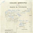 Registo de velocípede com o nº 5234, em nome de António Ângelo do Carmo, morador em Venda Seca.