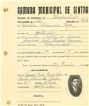 Registo de matricula de velocipedista em nome de Ventura Alexandre Jorge, morador em Fontanelas, com o nº de inscrição 2028.