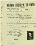 Registo de matricula de velocipedista em nome de José Francisco Paes, morador no Sabugo, com o nº de inscrição 1860.