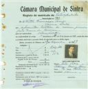 Registo de matricula de velocipedista em nome de Artur Francisco Soares, morador na Várzea de Sintra, com o nº de inscrição 794.