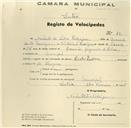 Registo de velocípede de marca Cicles Radium, com o nº 491, em nome de Norberto da Silva Rodrigues, morador em  Mucifal.