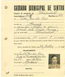 Registo de matricula de velocipedista em nome de Pedro José dos Reis, morador no Algueirão, com o nº de inscrição 2056.