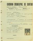 Registo de matricula de velocipedista em nome de Fernando Simões da Silva, morador em Queluz, com o nº de inscrição 1815.