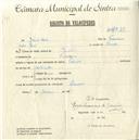 Registo de velocípede de marca Popular, com o nº 4929, em nome de José da Costa, morador em Lameiras.