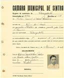 Registo de matricula de velocipedista em nome de Vítor Manuel de Sousa Martins, morador na Praia das Maças, com o nº de inscrição 2083.