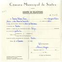 Registo de velocípede de marca Origan, com o nº 5609, em nome de Ricardo Ribeiro Nunes, morador em Queluz.