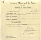Registo de velocípede com o nº 9644, em nome de Manuel Inácio Nunes, morador em Pexilgais.