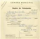 Registo de velocípede de marca Invicta Champion, com o nº 3157, em nome de Amadeu Gomes da Silva, morador em Cabriz.