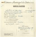 Registo de velocípede de marca Oriental, com o nº 4815, em nome de António de Jesus Lopes, morador em Queluz.