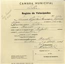 Registo de velocípede de marca Peugeot, com o nº 1052, em nome de Leonor Seger [...], morador em Baratã.
