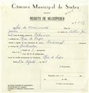 Registo de velocípede de marca Nacional, com o nº 8229, em nome de José do Nascimento, morador em Rio de Sapos.