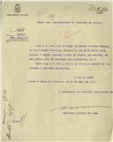 Ofício dirigido ao Administrador do Concelho de Sintra, proveniente do Presidente da Comissão Administrativa da Câmara Municipal de Lisboa, Henrique Linhares de Lima, solicitando a intimação de Joaquim da Purificação Descalço, morador em Queluz, a reparar o cano de esgoto do seu prédio sito na Travessa dos Surradores, nº 4.