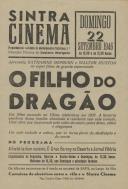 Programa do filme "O filho do dragão" com a participação dos atores Katharine Hepburn e Walter Huston.