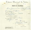 Registo de velocípede de marca Nacional, com o nº 8459, em nome de Ferrer Delgado da Conceição Inácio, morador em S. Marcos.