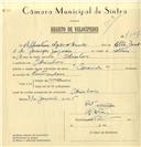 Registo de velocípede de marca Caravela, com o nº 7507, em nome de Albertino Isidoro Duarte, morador em Odrinhas.