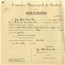 Registo de velocípede de marca Phillips, com o nº 6048, em nome de Jorge Alberto Peniche Rosa, morador em Fonte das Eiras.