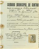 Registo de matricula de velocipedista em nome de Inácio da Conceição Lobo, morador em Agualva, com o nº de inscrição 989.