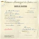 Registo de velocípede de marca Union, com o nº 4675, em nome de Raul Domingos, morador em Eugaria.