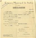 Registo de velocípede com o nº 6509, em nome de José Viçoso, morador em S. Pedro de Sintra.