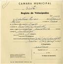 Registo de velocípede de marca Mauritania, com o nº 1667, em nome de António Pedroso, morador em Casal dos Gafanhotos.