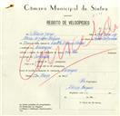 Registo de velocípede com o nº 8694, em nome de Mário Jorge, morador em Carenque.