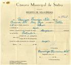 Registo de velocípede de marca Champion, com o nº 9863, em nome de Domingos Francisco Neto, morador em Anços.