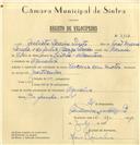 Registo de velocípede de marca Varsóvia com motor, com o nº 7137, em nome de Julieta Pereira Pinto, moradora em Agualva.