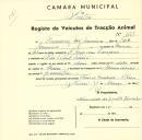 Registo de um veiculo de duas rodas tirado por dois animais de espécie bovina destinado a transporte de mercadorias em nome de Francisco José Jerónimo, morador em São Pedro de Sintra.