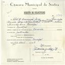 Registo de velocípede de marca Caravela, com o nº 5737, em nome de Abel de Assunção Jorge, morador em Mucifal.